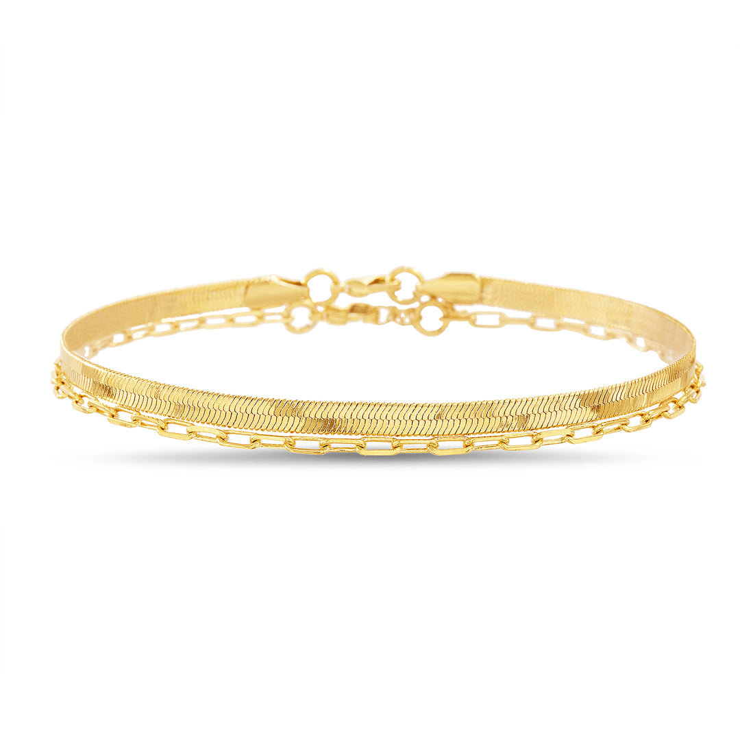 The Paperclip Snake Duo Anklet