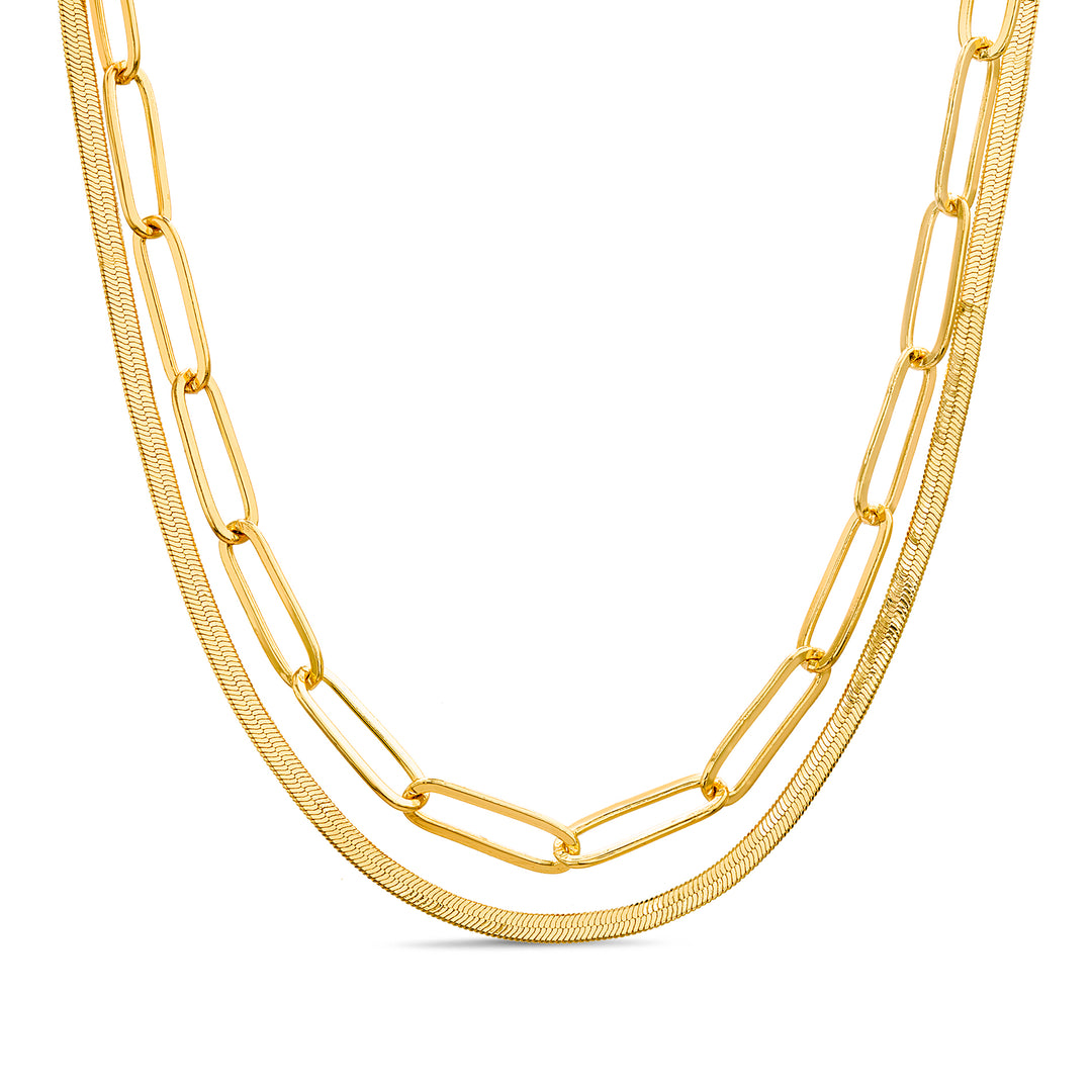The Paperclip Snake Duo Necklace Set