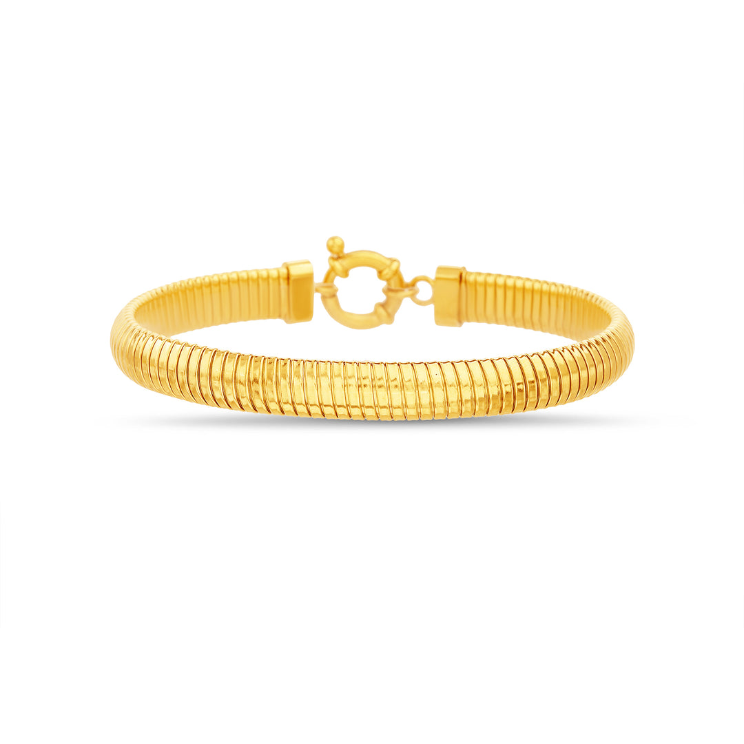 Brass Yellow Gold-Plated Waterproof Tubogas Chain Bracelet