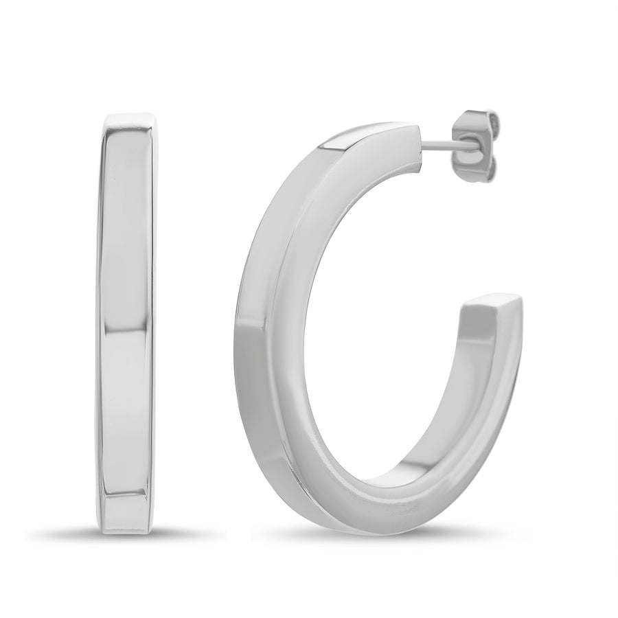Brass Sv Waterproof Polished Hoop Earring
