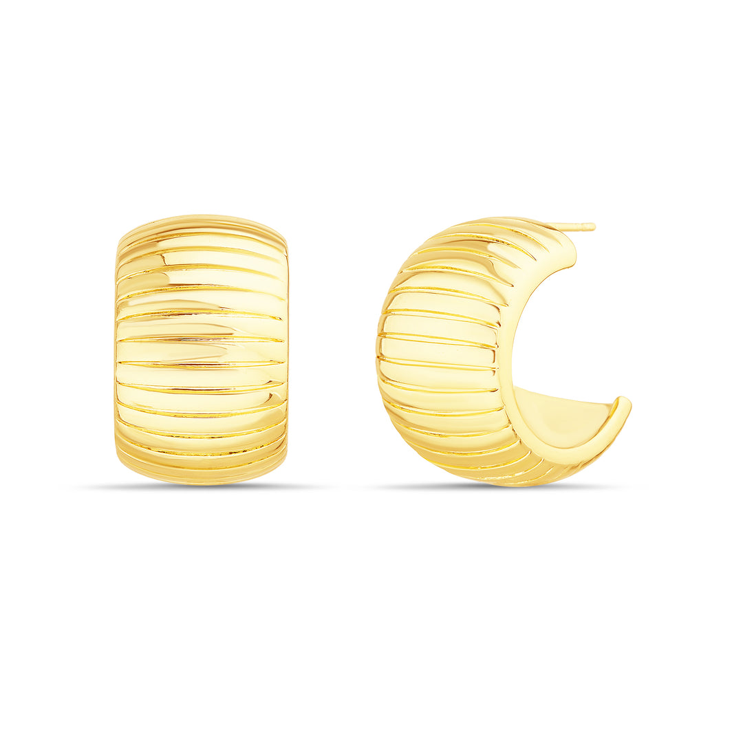 Brass Yellow Gold-Plated Waterproof Hoop Earring