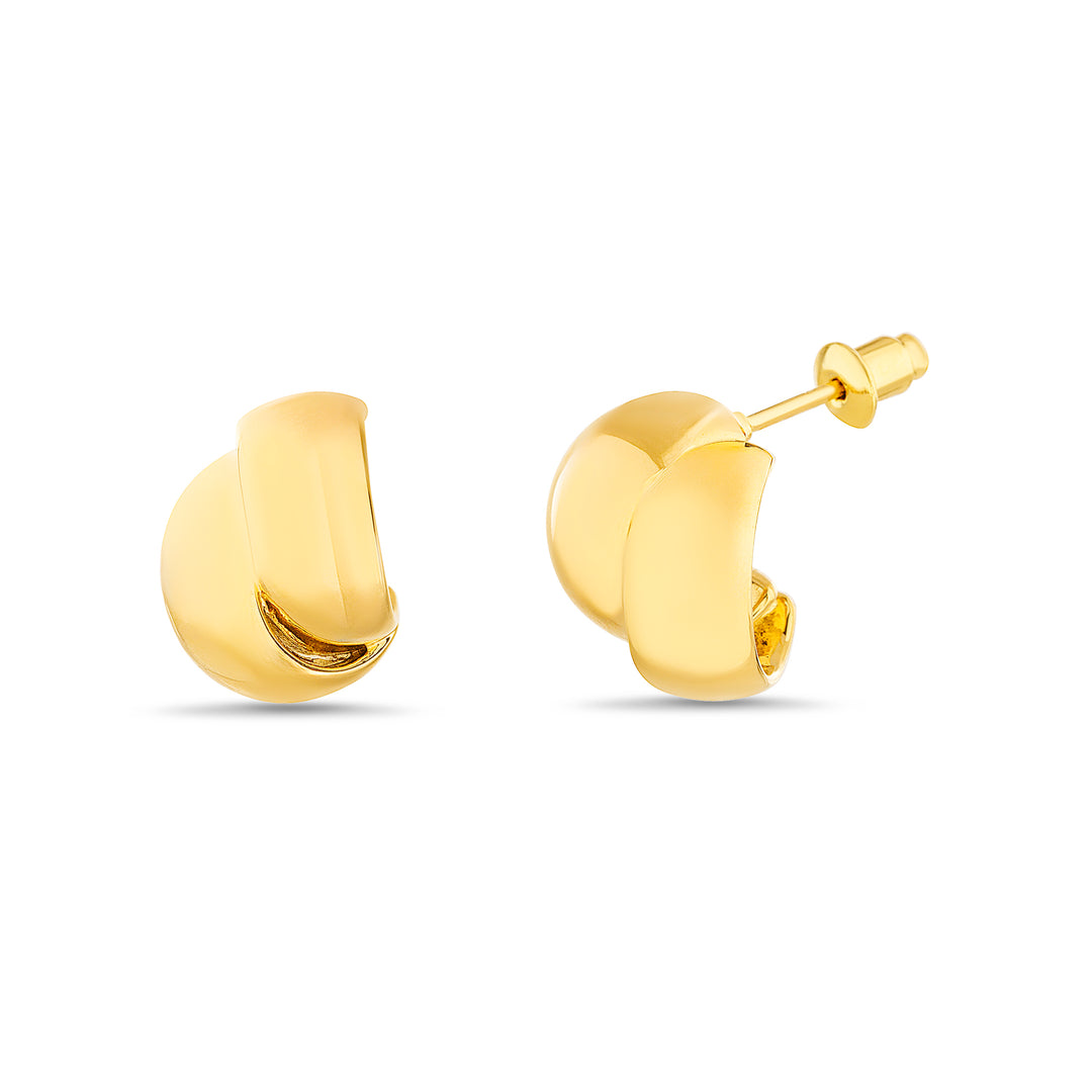 Brass Yellow Gold-Plated Waterproof Huggie Hoop Earring