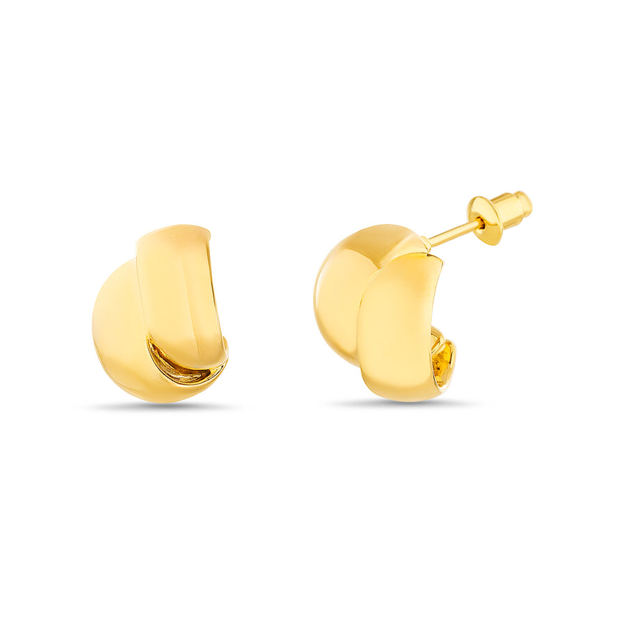 Brass Yellow Gold-Plated Waterproof Huggie Hoop Earring