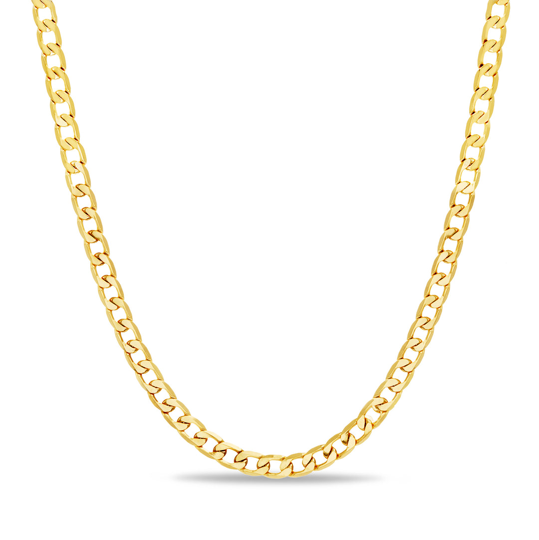 Brass Waterproof - Men Curb Chain Necklace