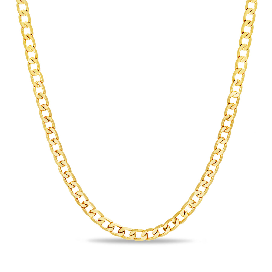Brass Waterproof - Men Curb Chain Necklace