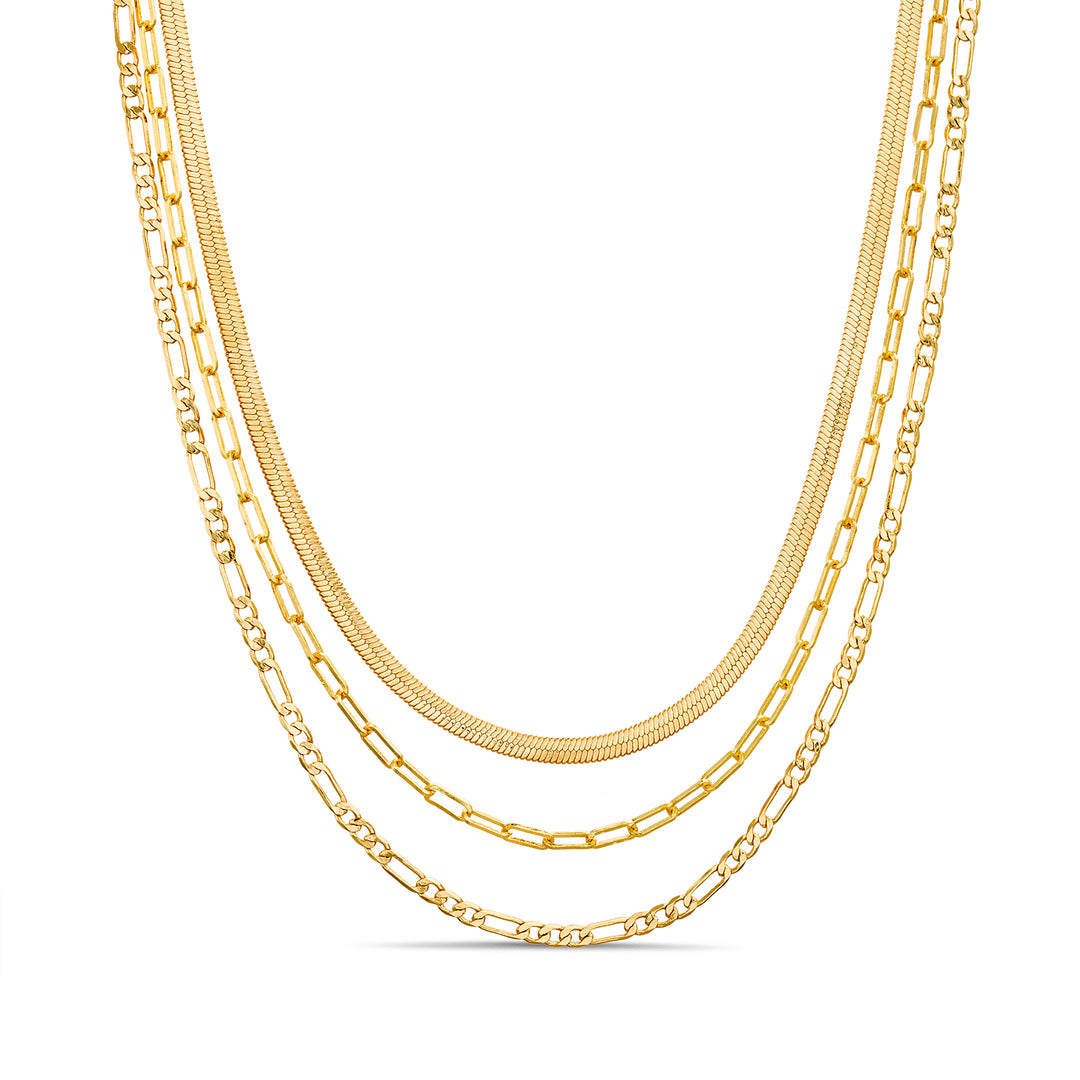 Aquamir Gold Tone Waterproof Chain Necklace Set