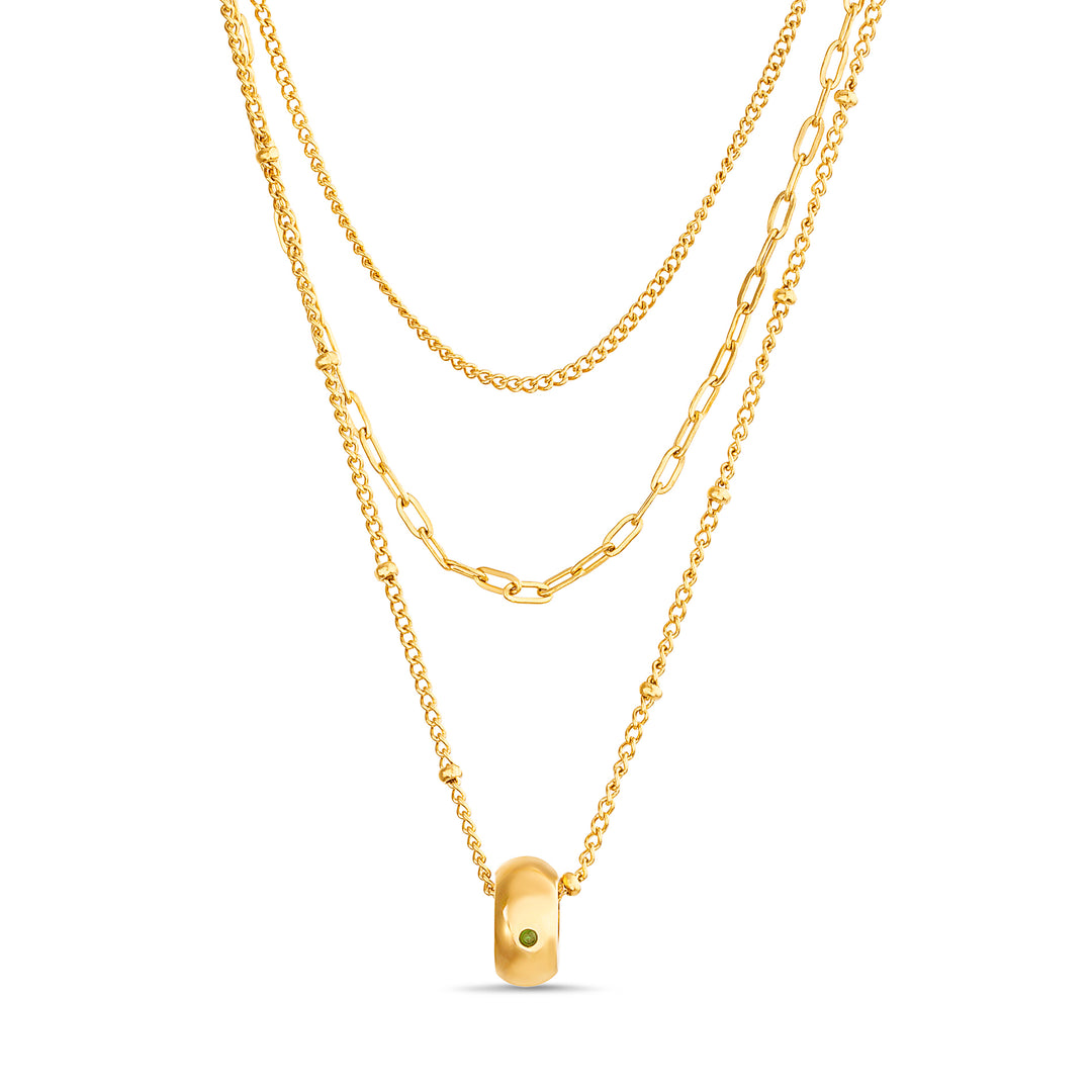 Aquamir Silver Tone Waterproof Layered Chain Necklace Set