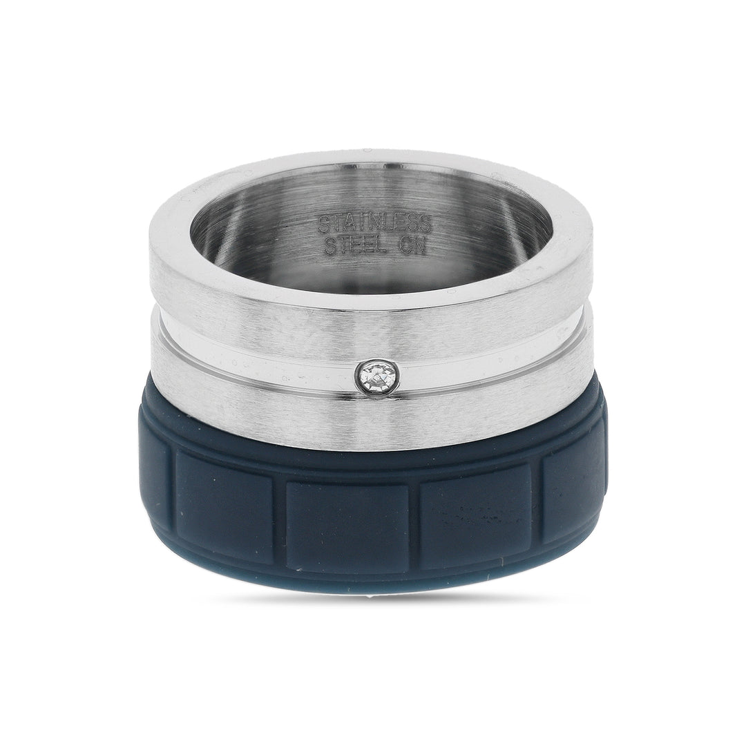 The Crystal & Navy Ring Set
