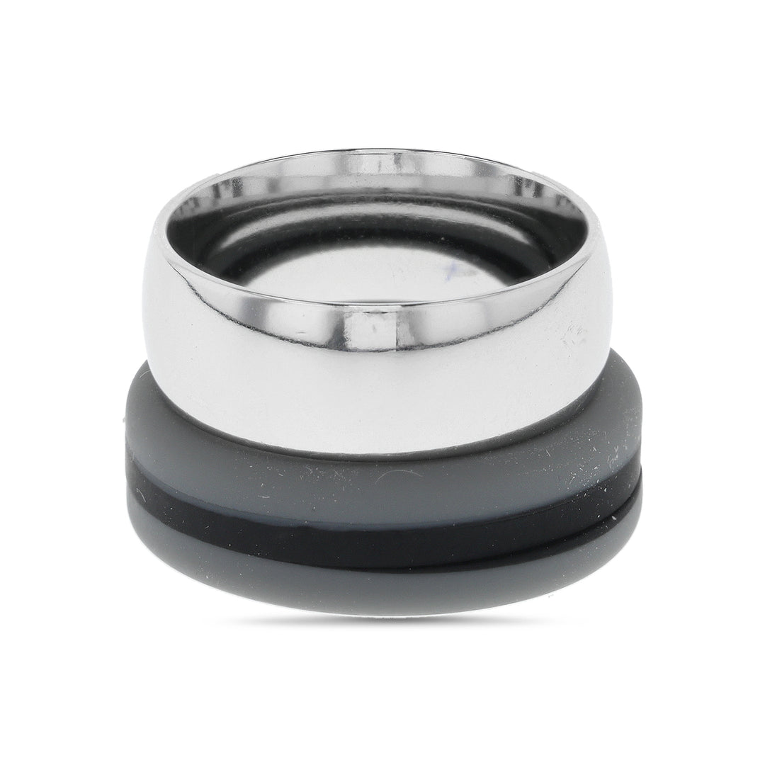 The Steel & Silicone Ring Set